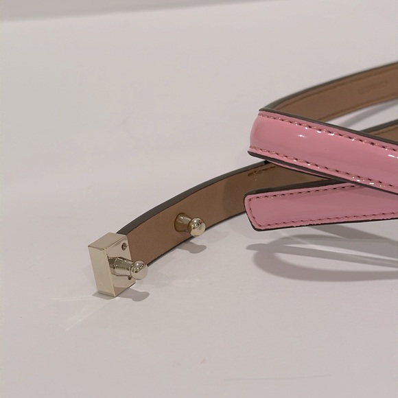 Kate Spade Pink Patent Leather Shoestring Bow Belt (size medium) - Picture 6 of 8